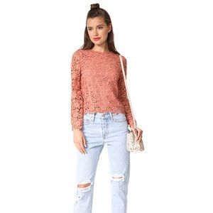 Alice + Olivia Pasha Bell Sleeve Crew Neck Top